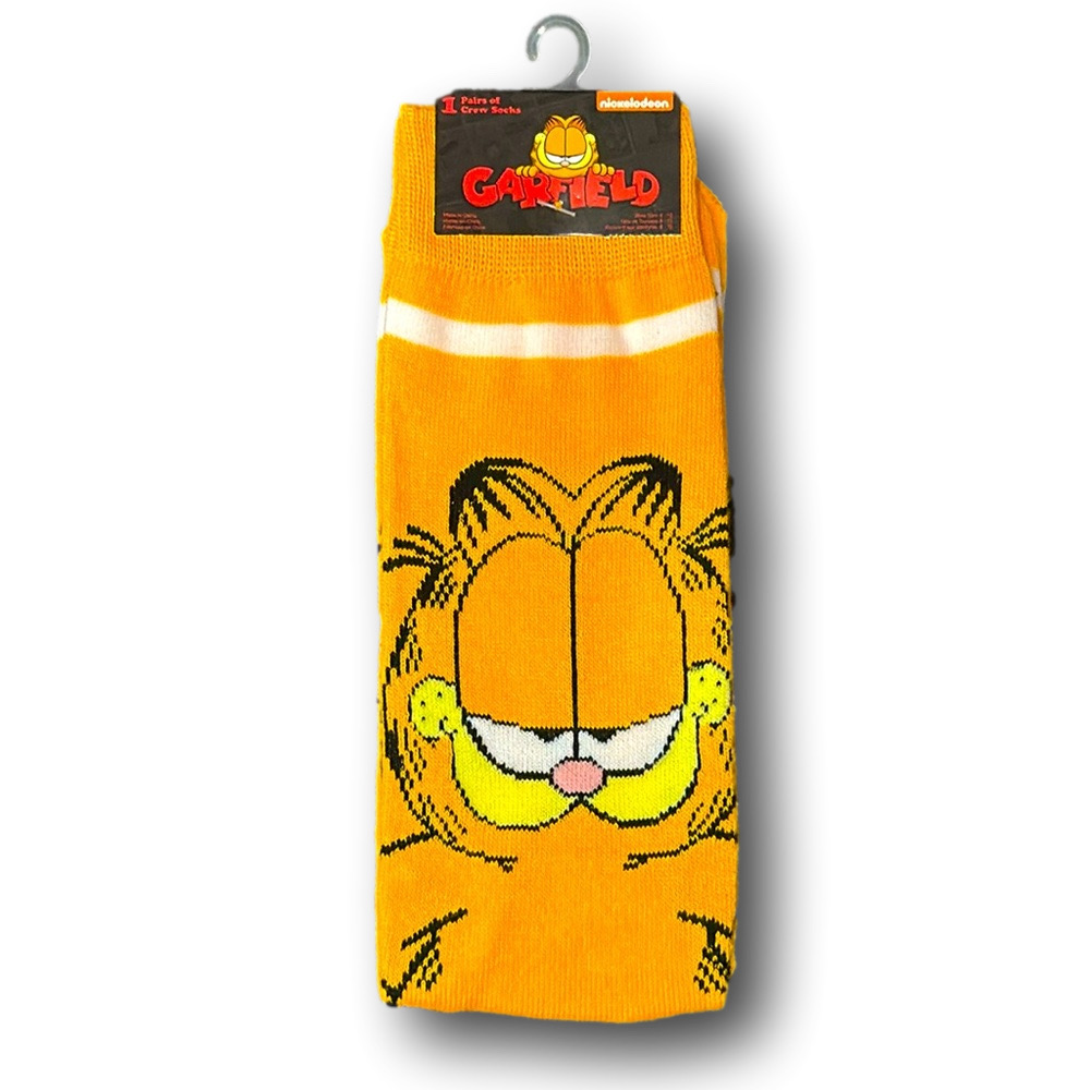 3/$20 Garfield The Cat Funny Novelty Crew Socks - NWT
